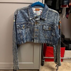 POL Cropped Floral Denim Jacket- Rare!!!